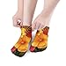 4TH N Women's 5-Pairs Casual Fashion Elastic Ankle Socks, Outdoor Sports Low Cut Sock for Office, Home, Daily Essentials (Orange Yellow Flower Floral Cheetah Leopard Print)