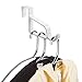 mDesign Modern Over Door Valet Hook - Multi Hanging Storage Organizer, Hook - for Coats, Hoodies, Hats, Scarves, Purses, Bath Towels & Robes - 3 Pack - White