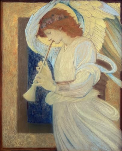 Art tableau un ange jouant du flageolet décoration murale salon Edward Burne Jones 60x90