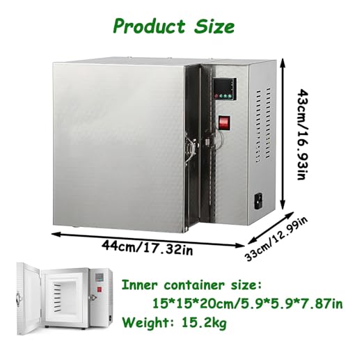 Horno de mufla digital de 1150 ℃ para tratamiento térmico 2000 W 3