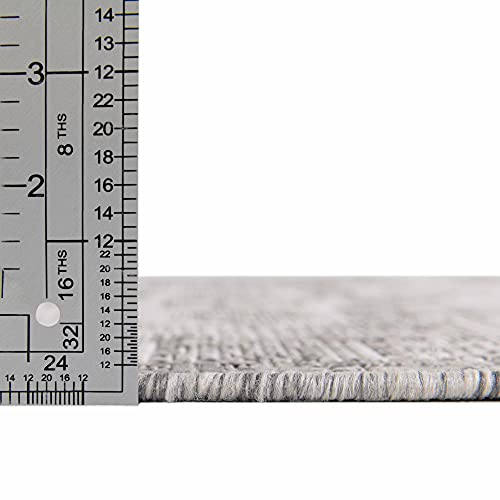 Rugs.com Outdoor Aztec Collection Rug – 10' x 14' Light Gray Flatweave