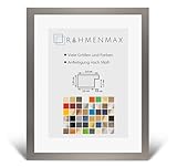 RahmenMax® Morena Bilderrahmen Holz 50x70 cm zum Aufhängen/Bilderrahmen Maßanfertigung möglich/MDF Posterrahmen/Bilder Rahmen in Graphit mit 1mm klarem Acrylglas/Puzzle Rahmen