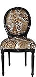 Casa Padrino Patrón Barroco Cena Silla medallón Tigre/Negro - Muebles barrocos - Edición Limitada