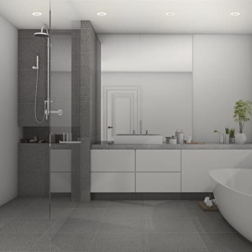 BRILONER - 4er Set Einbauleuchten Decke LED, Einbaulampen ultraflach, Einbaustrahler Bad, Badeinbaustrahler IP44, 4,9 Watt, 480 Lumen, Badezimmer, warmweiße Lichtfarbe, 90x25 mm (DxH), Weiß