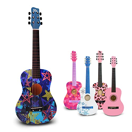 CB SKY 30” Star design Acoustic metal strings Guitar/Girls Gift/Kids Musical Toys/Musical Instrument (Blue)