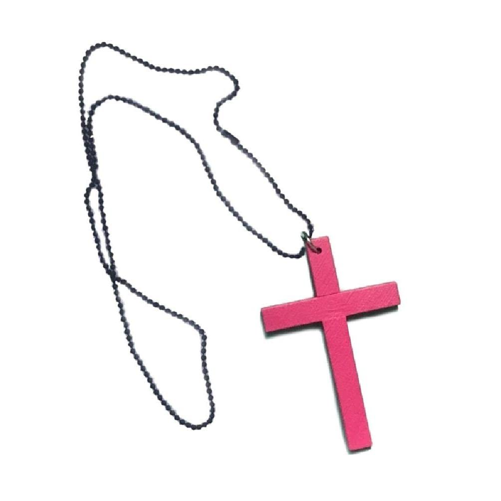 aoixbcuroc Unisex Wooden Cross Necklace Men and Women Long Sweater Chain Jewelry Simple Fashion Pendant Trendy Religious Jewelry Cross Pendant