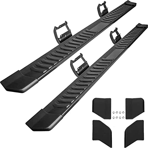 6 Inches Side Step Running Boards Replacement for 2015-2022 Ford F150 & 2017-2022 F-250 F-350 (Super Duty Crew Cab Pickup 4-Door) V Style Truck Step Aluminum Running Boards Black