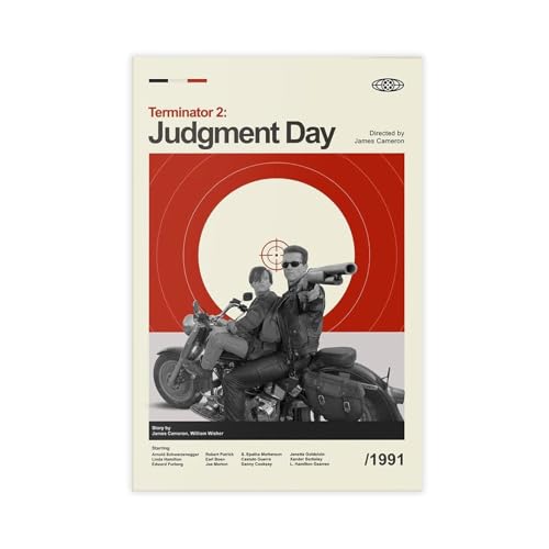 JACRAVAL Terminator 2 Judgment Day Movie Poster Canvas Poster Bedroom Decor Landscape Office Room Decor Gift Unframe:12x18inch(30x45cm)