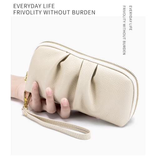 Genuine Leather Wallet for Women Wristlet Clutch Purse Mobile Phone Pouch Large Capacity Purse2