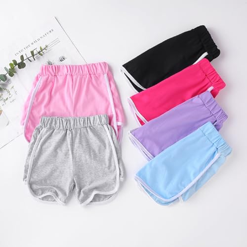 Toddler Girls Boys Active Shorts Kids Dolphin Yoga Shorts 3 Pack Cotton Athletic Sport Jogger Shorts for Little Kids2