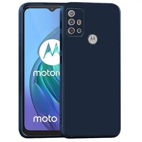 Image of Back Cover | Full Camera Protection | Premium Liquid Silicon Case | Flexible Bumper Case for Motorola Moto G10 4G / G10 Power 4G / G20 4G / G30 4G (Dark Blue)