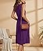 NILOUFO Women's Summer Casual Sun Dresses Tank V Neck Cute Dress with Pockets (B:Purple, Medium)