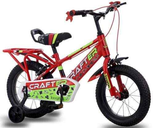 Image of longrun 14T Cycle for Kids 2-5 Years Boys and Girls | Bicycle for Kid with Training Wheels | Kids Cycle for 2 to 5 Years with Adjustable Seat | Easy 4-Step Setup | 95% Fitted | 14 Inch Kid Cycle