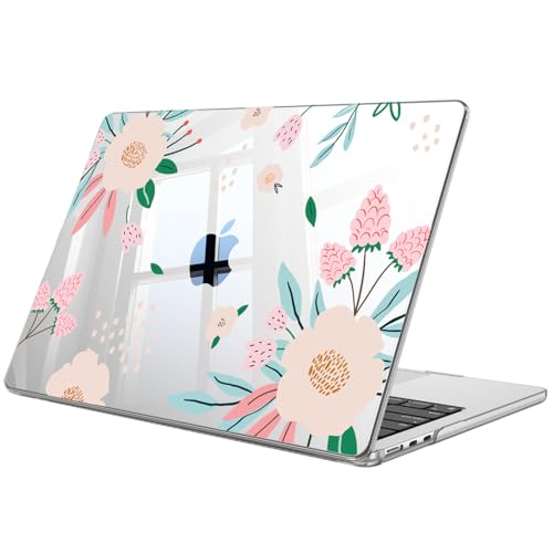 Image of Fintie Case for MacBook Air 13.6 A3449 /A3240 /A3113 /A2681, Camellia | 2022-2026, M2 /M3 /M4 /M5, Snap-On Shell Cover, Full Port Access, Easy On /Off, Lightweight