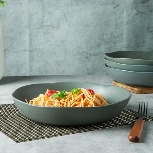 Amorarc APB005GY 9.75'' Ceramic Large Pasta Bowls thumb #4