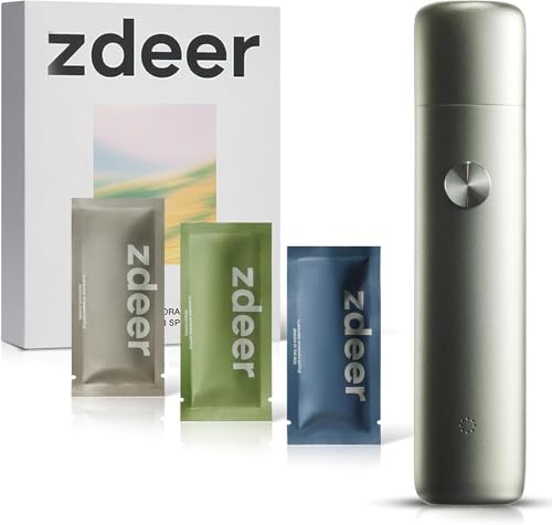 Zdeer マウススプレー電動 口臭対策 お口の香水 口腔保湿剤 充電可能 携帯用 口中清涼剤 口臭予防 ノンアルコール 3個5mlの異なるフレーバーの交換用カートリッジを付属