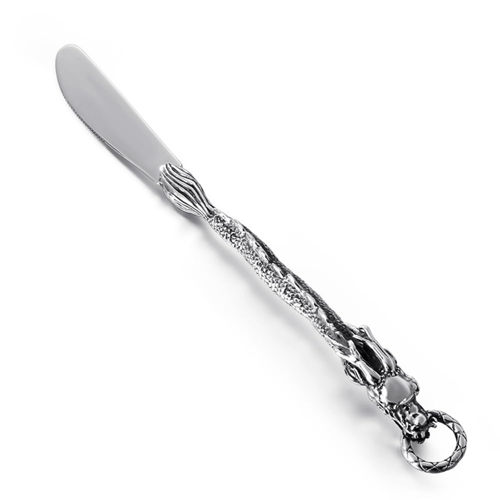 CTRLZS Cutlery Chinese Zodiac Dragon Western-Style Knife Trend Punk Wind Stainless Steel Portable Tableware