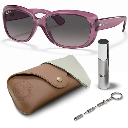 Ray-Ban RB4101 JACKIE OHH TRANSPARENT Butterfly Shaped Sunglasses for Men & Women with Official RAYBAN Eyewear Kit