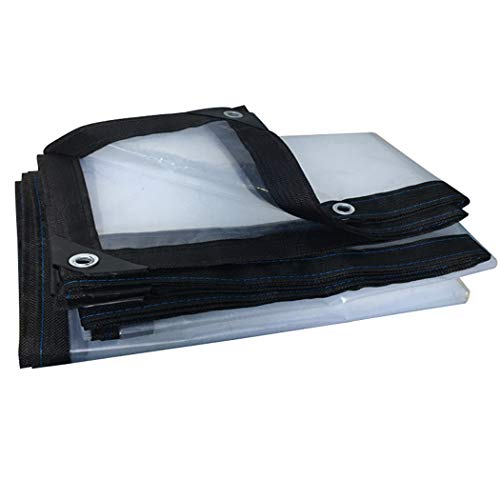 HSBAIS Clear Tarps Heavy Duty Waterproof with Grommets - Rainproof Snow and UV Tarpaulin, Thicken Multi Purpose Tarp,6x8m/19.8x26.4ft