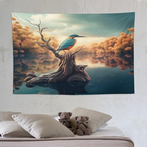 Tapisserie oiseau nature sauvage pour créer un salon zen et chaleureux