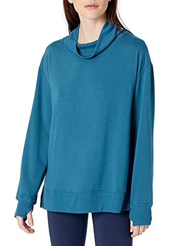 Danskin Women's Cowl Neck Tunic, Teak Teal, X-Large