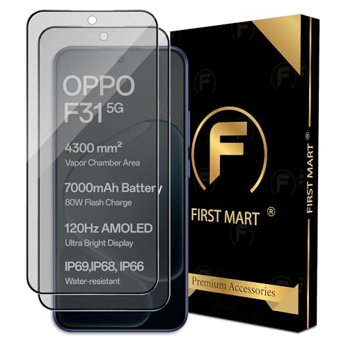 Image of FIRST MART Military-Grade Matte Anti-Glare Tempered Glass for Oppo F31, F31 Pro, F33 and Oppo F33 Pro (6.59 Inch) With Installation Kit | Edge to Edge Coverage |Anti Glare, Bubble-Free [2 Pack]