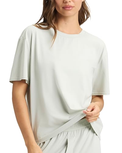 Cozy Earth Womens First Layer Pajama Short Sleeve Tee - Womens Sleep Shirt - Made from Supima Cotton & Viscose from Bamboo - X-Large - Laurel