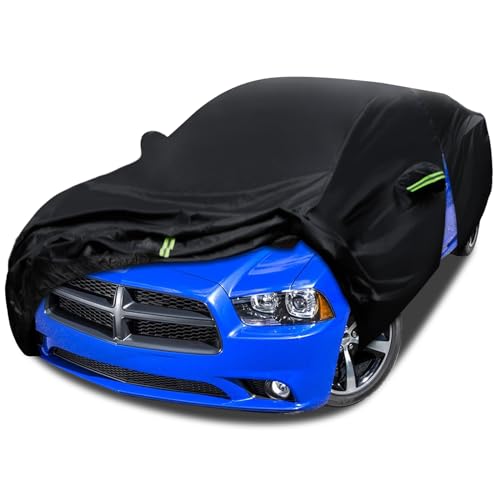 Car Cover Custom Fit for Dodge Charger 2006-2026 Waterproof All Weather Full Exterior Cover Rain Sun Hail Protector Car Cover with Door Zipper