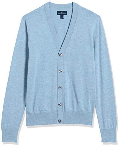 Amazon Brand - Buttoned Down Men's 100% Supima Cotton Cardigan Sweater, Light Blue, X-Small