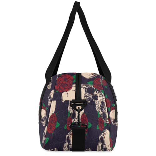 Personalized Kids Duffel Bag Vintage Rose Skull Pattern,Custom Sport Gym Bag for Boys Girls,WWeekender Overnight Bags Travel Duffel Bag,Customized Kids Gift 6