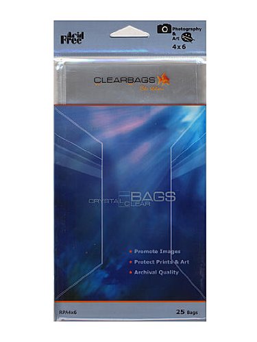 ClearBags Self Sealing Photo/Art Bags 4 in. x 6 in. [PACK OF 6 ]