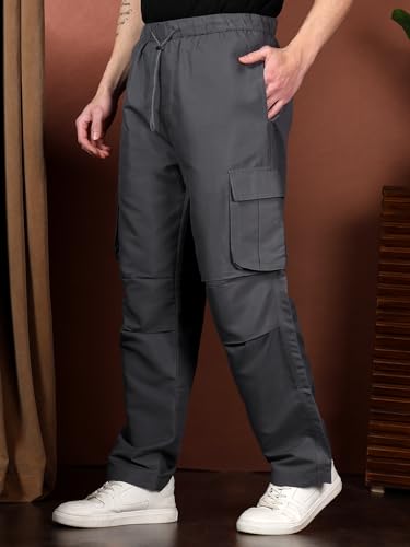 Image of KOTTY Men's Urban Style Relaxed Cargo Pants with Stylish Pockets and All-Day Comfort