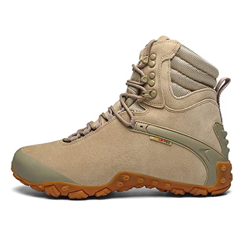 Unisex Suede Lederen Waterdichte Hoge Top Wandelschoenen Outdoor Wandelen Antislip Trekking Laarzen Slijtvaste Bergbeklimmen Laarzen Woestijn Laarzen voor Mannen en Vrouwen - Image 3