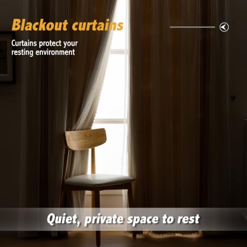Image of Anytime Double Layer Blackout Curtains 2 Panels,52Wx63L,Cream