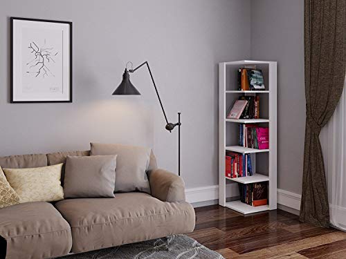 HOMIDEA Ankle Colonnes manga - Étagère d'angle moderne pour le rangement et le bureau (blanc) – Image 2