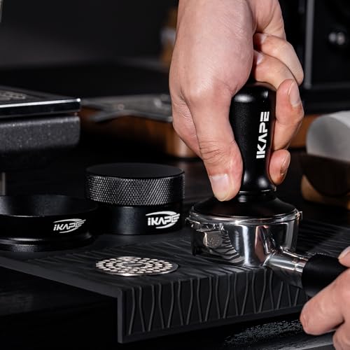 IKAPE 53MM Coffee Tamper Set Black 6 IN 1, Espresso Tool Kit for Making Perfect Shots – Tamper, Distributor, Funnel, Mat, Screen, and Towel by IKAPE - Image 6