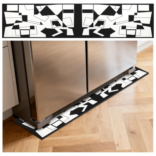 Image of Fridge Mat - 9.1 inch x 38.6 inchRefrigerator Mats with Water Absorbent, Leak-Proof Rubber Backing, Easy to Clean, Bohemian Design, Protect Floors from Spills (Geo)