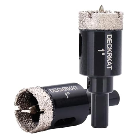 1 Inch Diamond Hole-Saw Bits with Pilot Drill Bit - 2pc 1" Diamond Tipped Tile Hole Saws with Guiding Bit Accurate Drilling for Porcelain Tile Ceramic Pottery Granite Stone Glass Bottles 25mm Cover