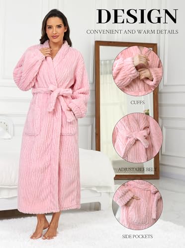Image of Women Long Plush Fleece Bath Robe