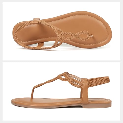 Image of zeetoo Women's Flat Sandals Summer T-StrapThong Bohemian Casual Comfortable Dressy Sandals for Women
