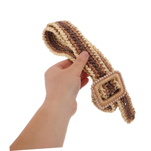 FRCOLOR Boho Woven Raffia Belt for Women Adjustable Lightweight Waistband Vintage Fashion Accessory for Spring and Summer Dresses for Vacation Outfits4