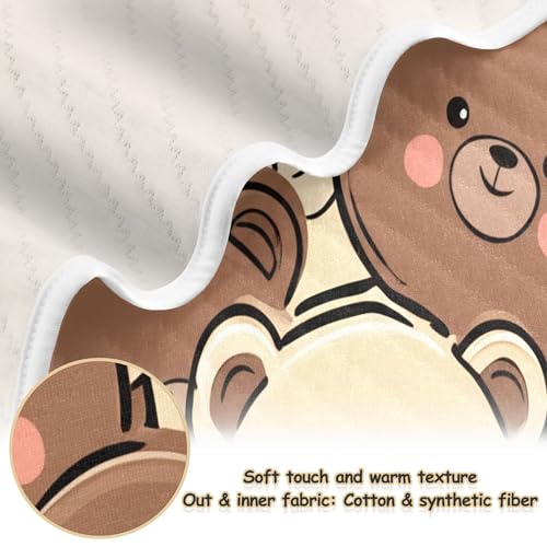 Burbuja Cartoon Bears Baby Blanket for Boys Girls, Nursery Soft Warm Swaddling Receiving Baby Blankets, 30x40 in Toddler Blanket2