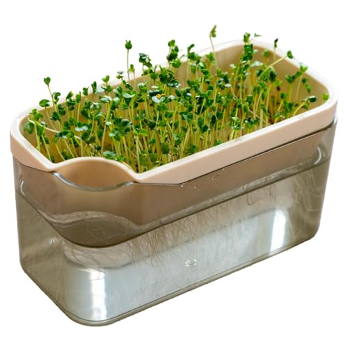 ベジマジ そだてる スプラウトポット アイボリー (ブロッコリー スプラウト 家庭菜園 豆苗再生栽培 水栽培 水耕栽培 プリス PLYS)のサムネイル