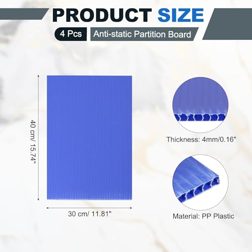 QUARKZMAN 4 Stk Wellpappe Plastikplatte 4mm Blaue Wellpappe 16 x 16 Zoll Leere Wasserdichte Hofschilder Für DIY Basteln Wegweiser Partydekoration