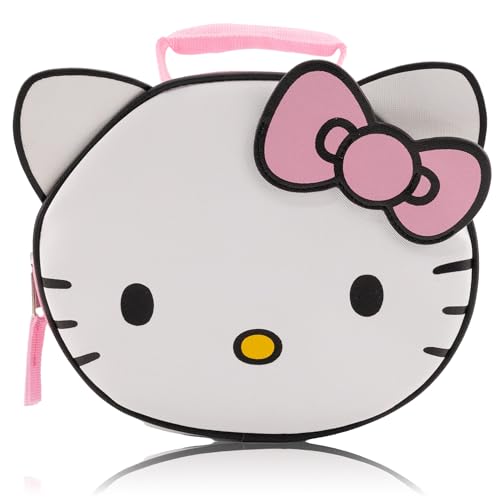 Vintage Hello Kitty Lunch Box: Stylish Insulated Lunch Bag for Kids 8 Fast Forward Sanrio Hello Kitty Lunch Box for Kids | PU Leather Insulated Lunch Bag Lunch Box for Girls, Boys, Unisex, Toddlers | Hello Kitty White Reusable Lunchbox