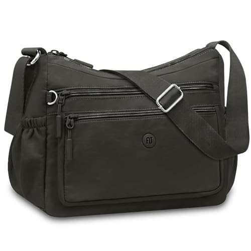 ONEKERUN Umhängetasche Damen Leichte Nylon Crossbody Bag mit Vielen Fächern Schultertasche Damen Verstellbarer Schultergurt Handtasche Damen Mittelgroß Messenger für Einkaufen, Reisen