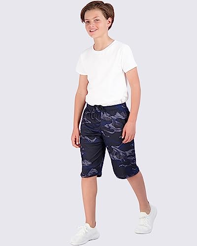 real essentials 5-pack boys39 dry-fit active athletic performance basketball shorts with pockets