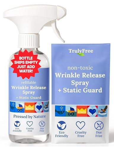 Truly Free Wrinkle & Static Releaser - Wrinkle Release for Clothes, Linen, & Sheet Fabrics - Static...
