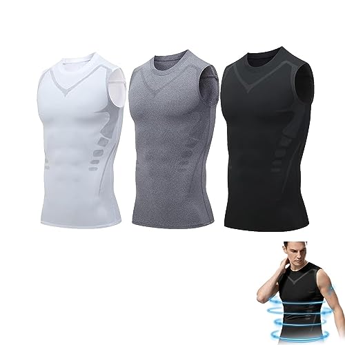 Débardeur de compression homme en soie de glace sculptant et respirant x2