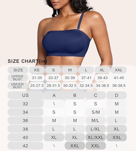 Image of DEANGELMON Strapless Bras for Women Non-Slip Silicone Bandeau Seamless Tube Top Bralette Comfy Non Padded Stretchy Stylish